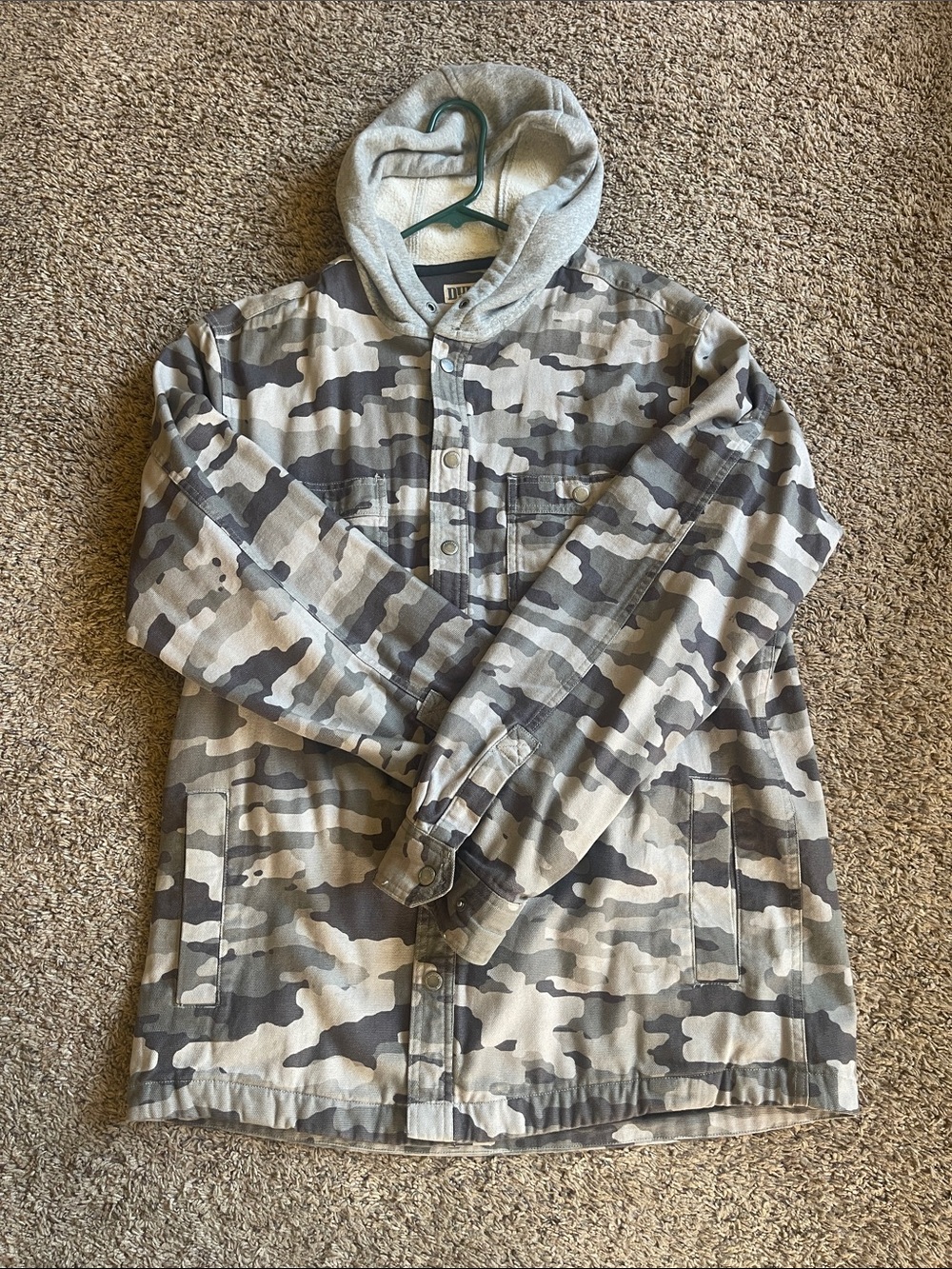 Duluth Trading Adult Camo Hooded Jacket - Gray Green  Camo